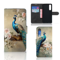 Telefoonhoesje met Pasjes voor Huawei P30 Vintage Pauwen - thumbnail