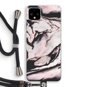 Roze stroom: Pixel 4 XL Transparant Hoesje met koord