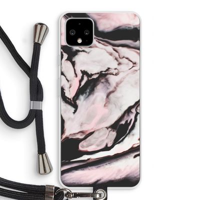 Roze stroom: Pixel 4 XL Transparant Hoesje met koord