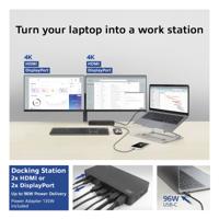 ACT USB-C Docking Station 4K, voor 2 HDMI of DisplayPort monitoren, DisplayLink - thumbnail