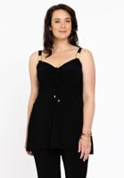 Yoek Top met bandjes | Zwart | Maat 46/48