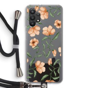 Peachy flowers: Samsung Galaxy A32 5G Transparant Hoesje met koord