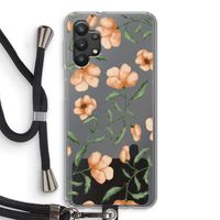 Peachy flowers: Samsung Galaxy A32 5G Transparant Hoesje met koord