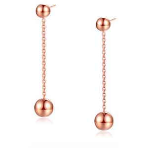 Cilla Jewels oorhangers Edelstaal verguld Ball Bead Rose