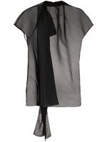 KHAITE blouse en soie à design transparent - Noir KHAITE blouse en soie à design transparent - Noir