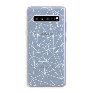 Geometrische lijnen wit: Samsung Galaxy S10 5G Transparant Hoesje