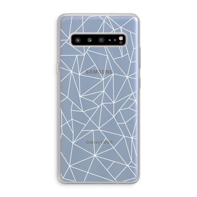 Geometrische lijnen wit: Samsung Galaxy S10 5G Transparant Hoesje