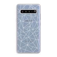 Geometrische lijnen wit: Samsung Galaxy S10 5G Transparant Hoesje