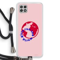 Run The World: Samsung Galaxy A22 4G Transparant Hoesje met koord