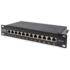 Digitus DN-91612S-EA 12 poorten Netwerkpatchpaneel 254 mm (10) CAT 6A 1 HE Zwart Ingericht