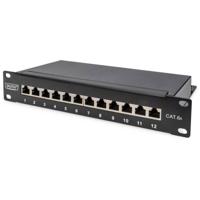 Digitus DN-91612S-EA 12 poorten Netwerkpatchpaneel 254 mm (10) CAT 6A 1 HE Zwart Ingericht