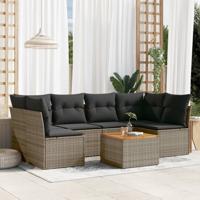 7-delige Loungeset met kussens poly rattan grijs 7-delige Loungeset met kussens poly rattan grijs