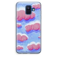 Roze wolken met vogels: Samsung Galaxy A6 (2018) Transparant Hoesje