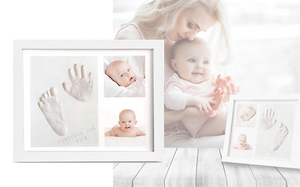 Baby Fotolijst - Klei Afdruk Hand/Voet - Kraamcadeau - 3D Collage - 54 extra letters