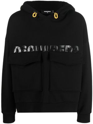 DSQUARED2 hoodie à poches cargo - Noir