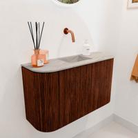 Toiletmeubel Mondiaz Joya Dlux | 73.2 cm | Meubelkleur Ruby | Faye wastafel Glace Wasbak Midden | Zonder kraangat(en)