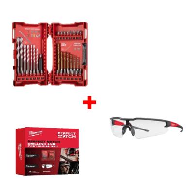 Milwaukee Shockwave borenset - voor multimateriaal + veiligheidsbril