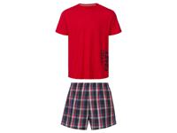 Heren pyjama (M (48/50), Rood/donkerblauw) - thumbnail