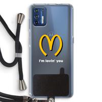 I'm lovin' you: Motorola Moto G9 Plus Transparant Hoesje met koord - thumbnail