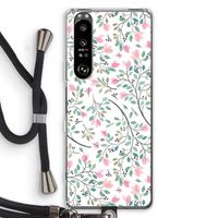 Sierlijke bloemen: Sony Xperia 1 III Transparant Hoesje met koord