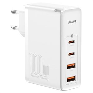 Baseus GaN2 Pro 2xUSB & 2xUSB-C Snellader - 100W - Wit