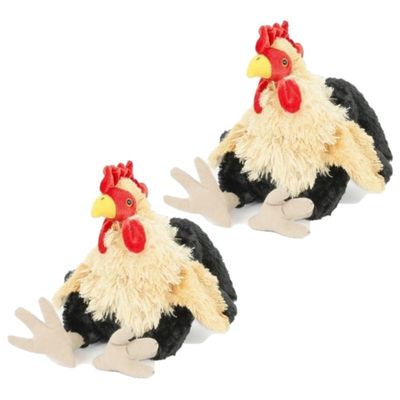 2x stuks pluche kip/haan knuffel 23 cm