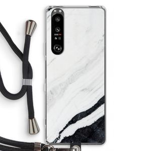 Elegante marmer: Sony Xperia 1 III Transparant Hoesje met koord