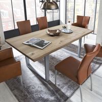 Artistiq Eettafel 'Tinita' Eiken, 200 x 100cm, kleur Zilver Artistiq Eettafel 'Tinita' Eiken, 200 x 100cm, kleur Zilver