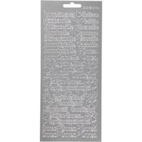 Creativ Company Stickers, nimipäivänä, vel 10x23 cm, zilver, 1 vel