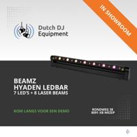 Beamz Hyaden moving ledbar met 7 led's en 8 laser beams
