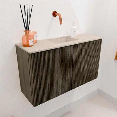 Toiletmeubel Mondiaz Joya Dlux | 70 cm | Meubelkleur Shadow | Faye wastafel Frappe Wasbak Midden | Zonder kraangat(en)