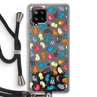 Kleurrijke katten: Samsung Galaxy A42 5G Transparant Hoesje met koord