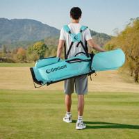 Golf Standtasche Golf Bag met 8 Vakken & Regenhoes Lichte Golftas met 5 Zakken & Standaardvoeten voor Heren Dames Turquoise