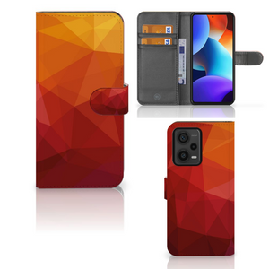 Book Case voor Xiaomi Redmi Note 12 Pro Plus Polygon Red