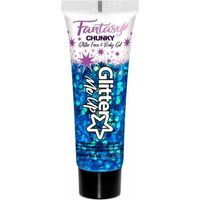 Paintglow Chunky glittergel in tube - diepblauw - voor lichaam en gezicht - 12 ml   -