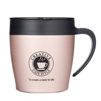 Handvat koffie mok roestvrijstaal Thermos cups Vacuümfles water fles zakelijke draagbare Thermo Cup (Rose gouden)