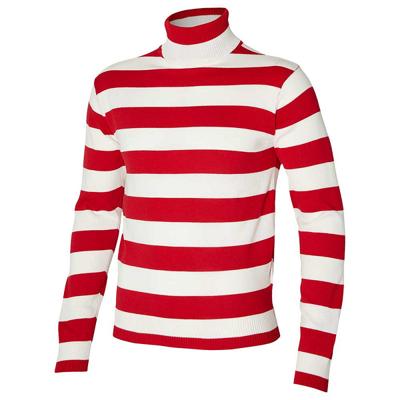 Carnaval verkleed trui Brabant - col - rood/wit gestreept - dames / heren - turtleneck