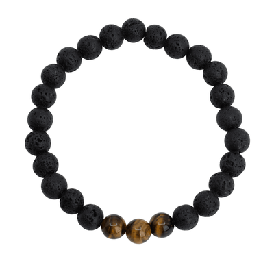 Edelsteen Armband Heren Groot Tijgeroog & Lavasteen (8mm, 21 cm) Edelsteen Armband Heren Groot Tijgeroog & Lavasteen (8mm, 21 cm)