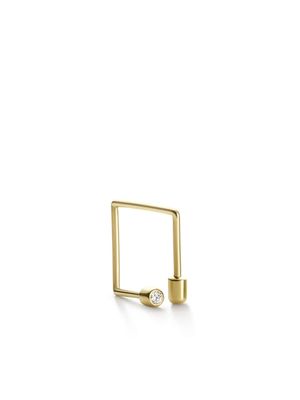 Shihara boucle d'oreille Twist Square 01 en or 18ct pavée de diamants