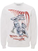 JW Anderson sweat imprimé à col rond - Blanc - thumbnail