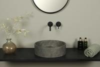 Beton Waschbecken, dunkel Beton, rund 39*12 cm BET-501dc