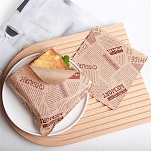 50 stuks bakpakket voedselpakket vetvrije papieren zak sandwich donut brood wrapper hamburger papieren zak keuken bakken accessoire Lightinthebox