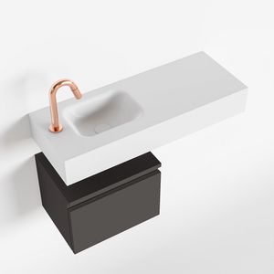 Toiletmeubel Mondiaz Andor | 80 cm | Meubelkleur Dark grey | Lex vrijhangend wastafel Talc Links | 1 kraangat