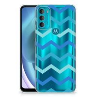 Motorola Moto G71 5G TPU bumper Zigzag Blauw - thumbnail