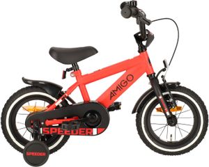 AMIGO Speeder 12 Inch 21,5 cm Jongens Terugtraprem Rood/Zwart