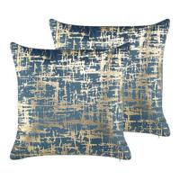 Beliani-GARDENIA -Sierkussen set van 2-Blauw-45 x 45 cm-Fluweel - thumbnail