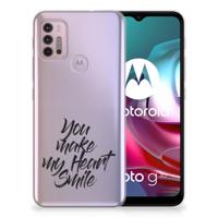 Motorola Moto G30 | G10 | Siliconen hoesje | met naam Heart Smile