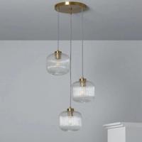 Klassieke hanglamp goud met glazen kappen E27 &apos;Randolph&apos; 44 cm