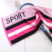 Gestreepte katoenen verdikking fitness handdoek (rood)