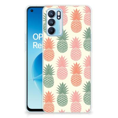 OPPO Reno 6 5G | Siliconen Case | Ananas